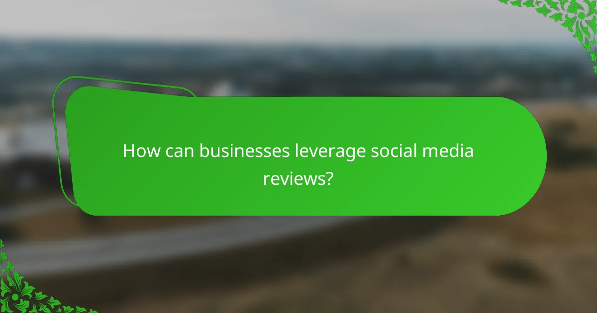 How can businesses leverage social media reviews?