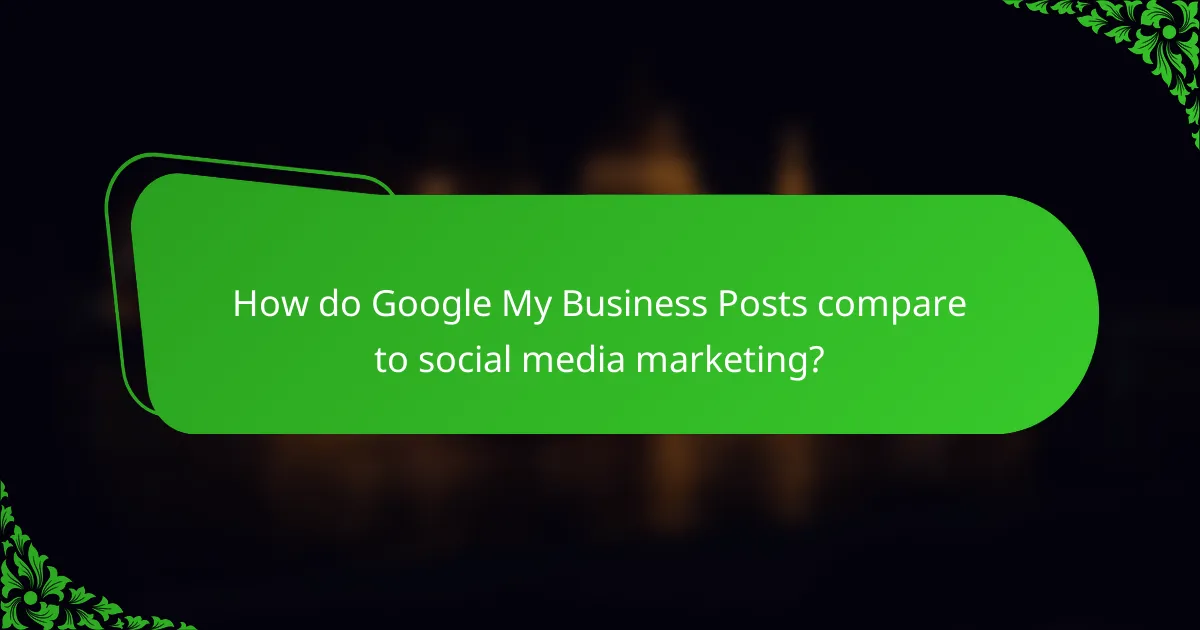 How do Google My Business Posts compare to social media marketing?