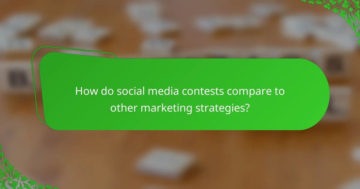 How do social media contests compare to other marketing strategies?