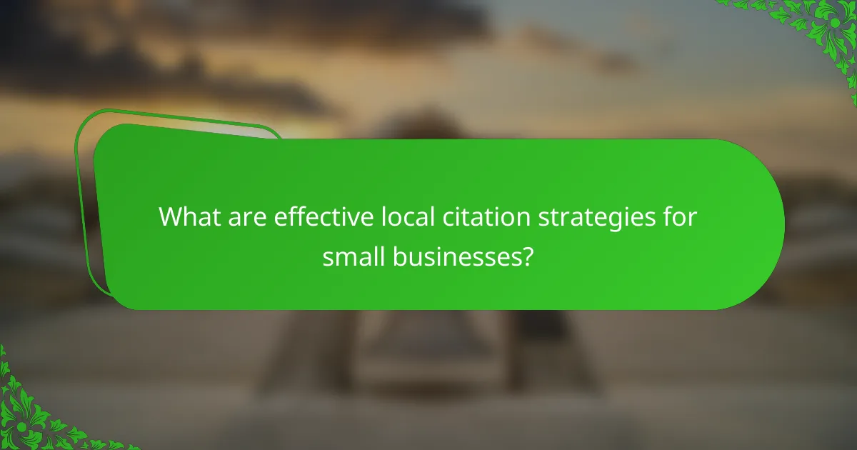 What are effective local citation strategies for small businesses?