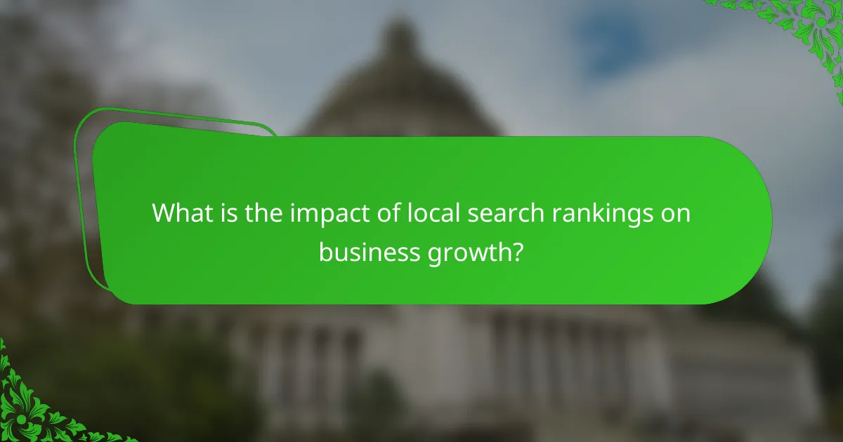 What is the impact of local search rankings on business growth?