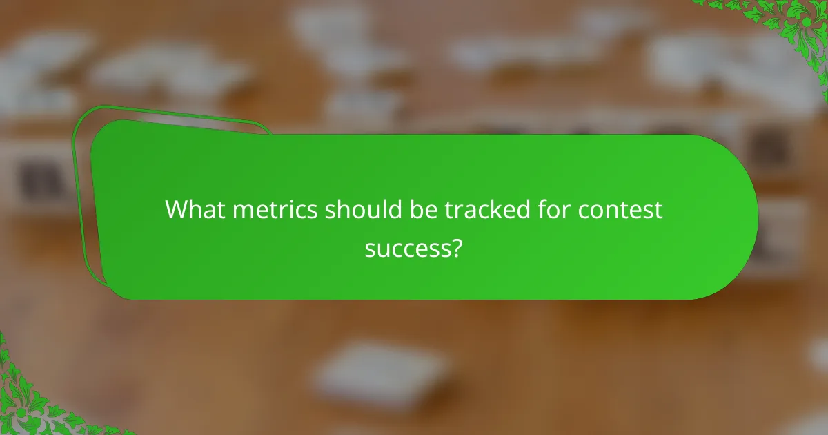 What metrics should be tracked for contest success?