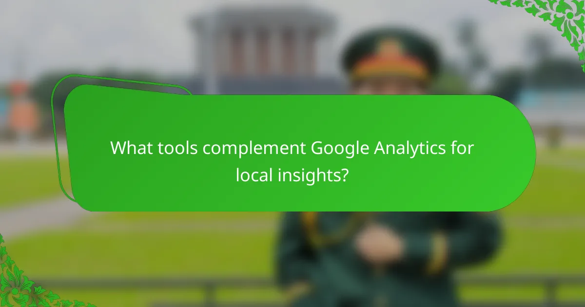 What tools complement Google Analytics for local insights?